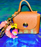 Vegan Leather Mini Peace Purse Charm