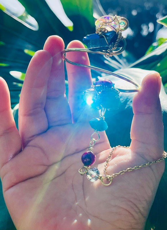 Apatite Tiger Aura Brass Panja