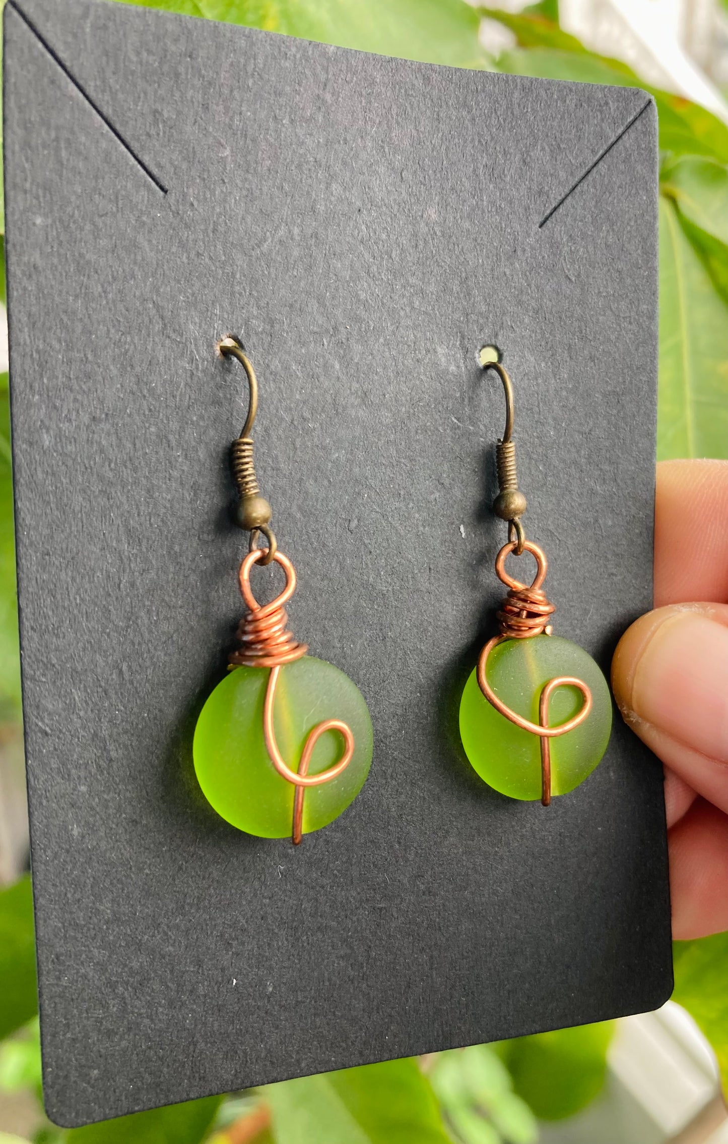 Green Sun Earrings