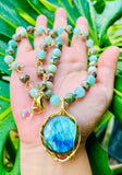 Tibetan Labradorite Amazonite Necklace