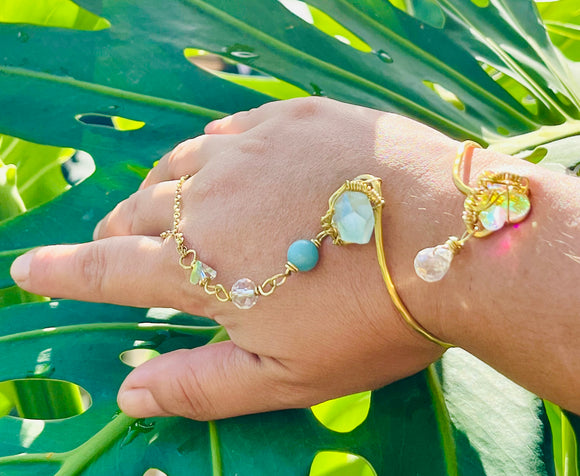 Amazonite Aura Brass Panja