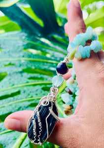 Tourmaline Amazonite Adjustable Choker / Necklace