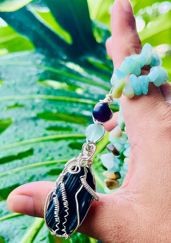 Tourmaline Amazonite Adjustable Choker / Necklace