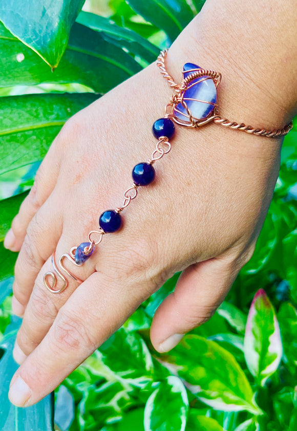 Cheveron Moon Amethyst Copper Panja