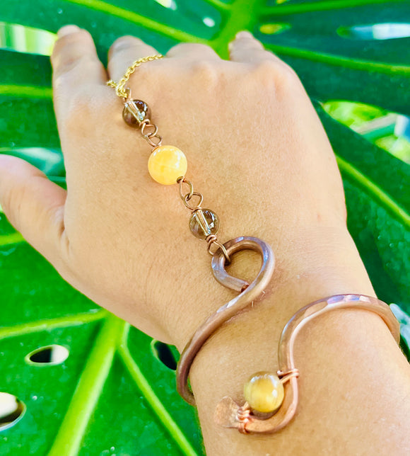 Calcite Smokey Quartz Copper Panja