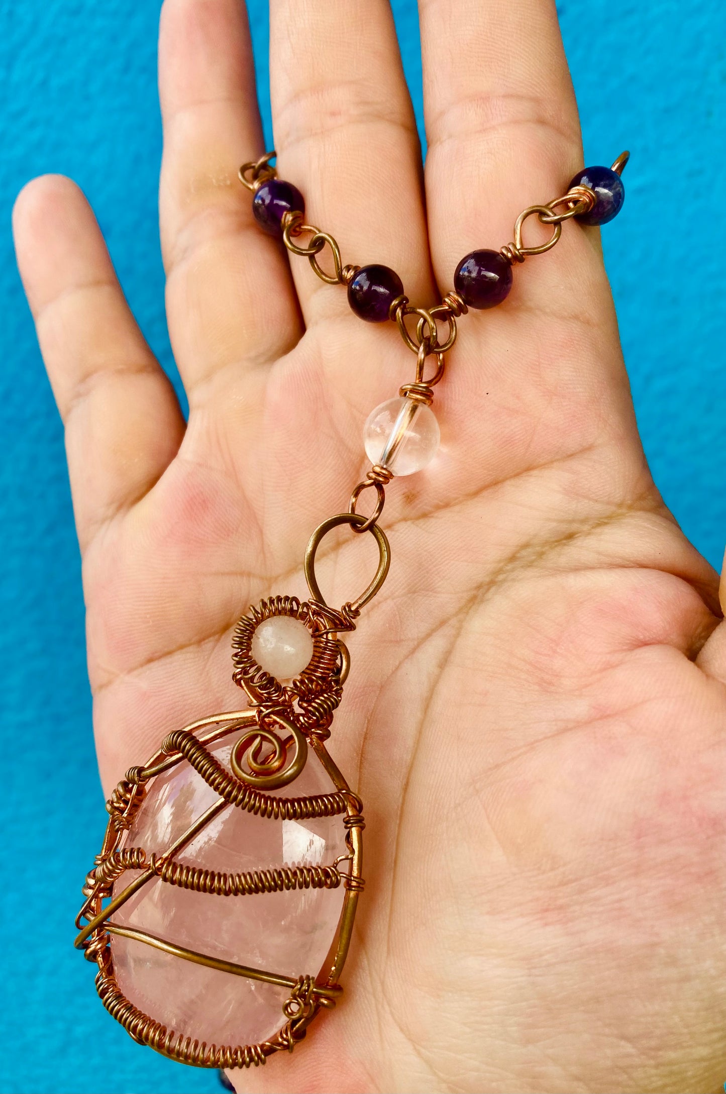 Rose Quartz / Amethyst Necklace