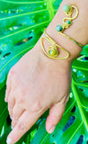 Eternal Eye Yellow Turquoise Brass Cuff