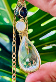 Himalayan Blue Tigerseye Moonstone Adjustable Necklace