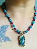 Blue Rainbow Labradorite Necklace