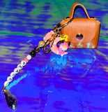 Vegan Leather Mini Peace Purse Charm