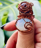 Opalite Amethyst Adjustable Ring