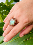Labradorite Green Portal Adjustable Copper Ring