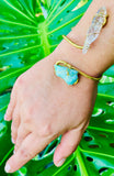 Peruvian Quartz Druzy Brass Cuff