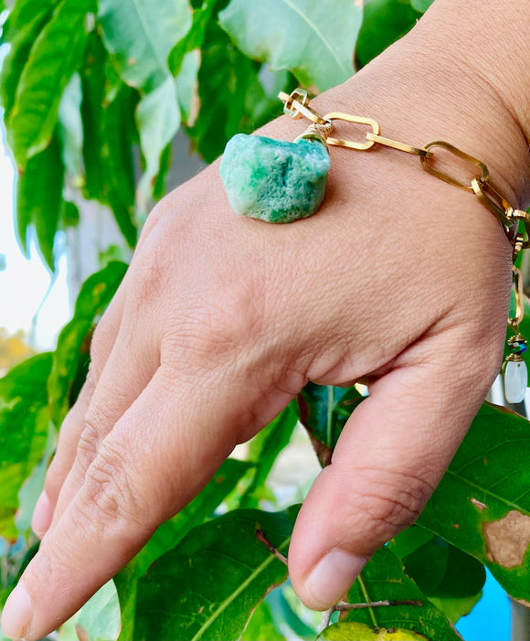 Druzy Brass Bracelet