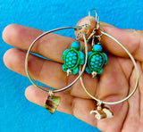 Blue Turtle Shell Hoops