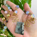 Tribal Labradorite Brass Necklace