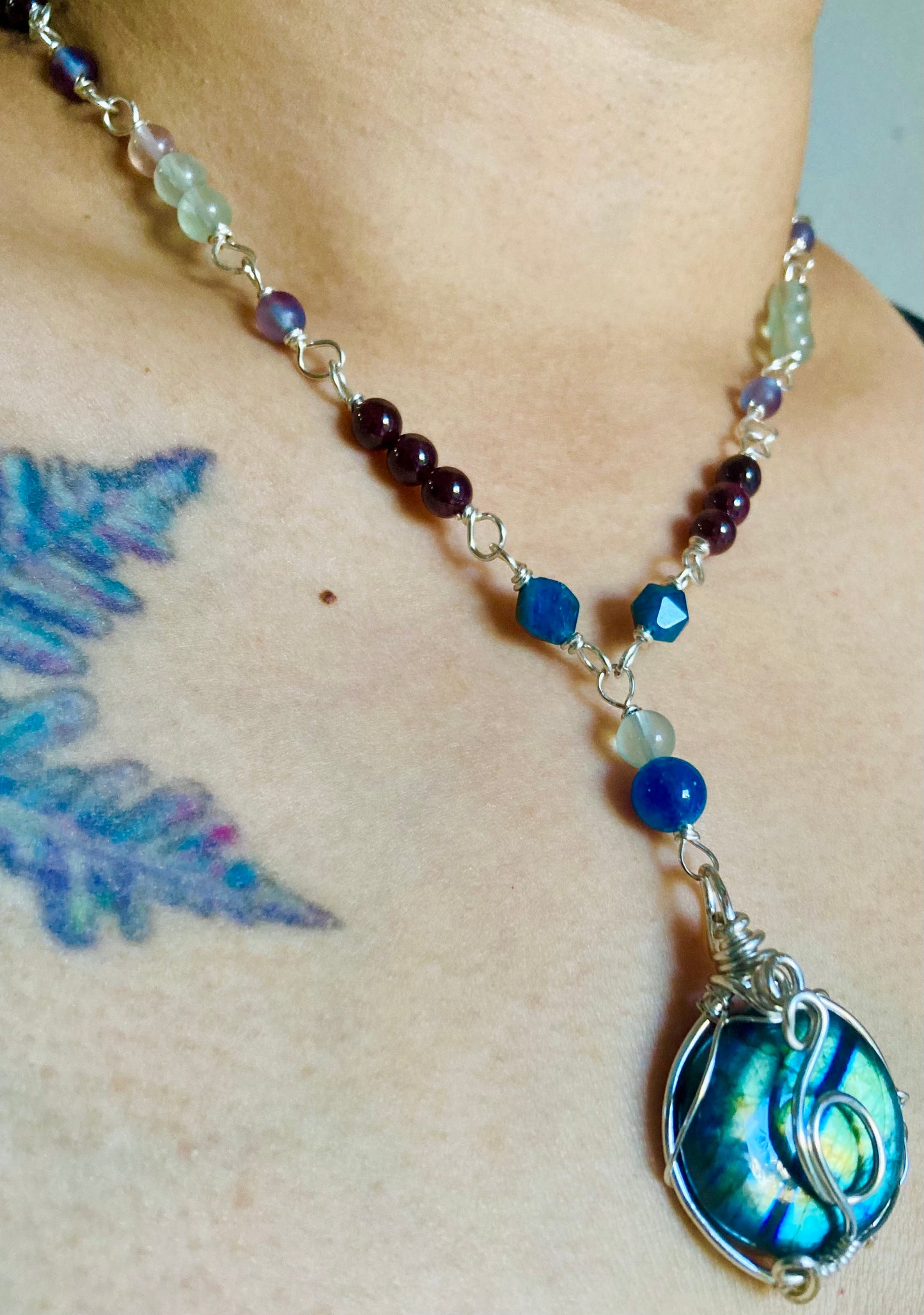 Blue Sun Labradorite Necklace