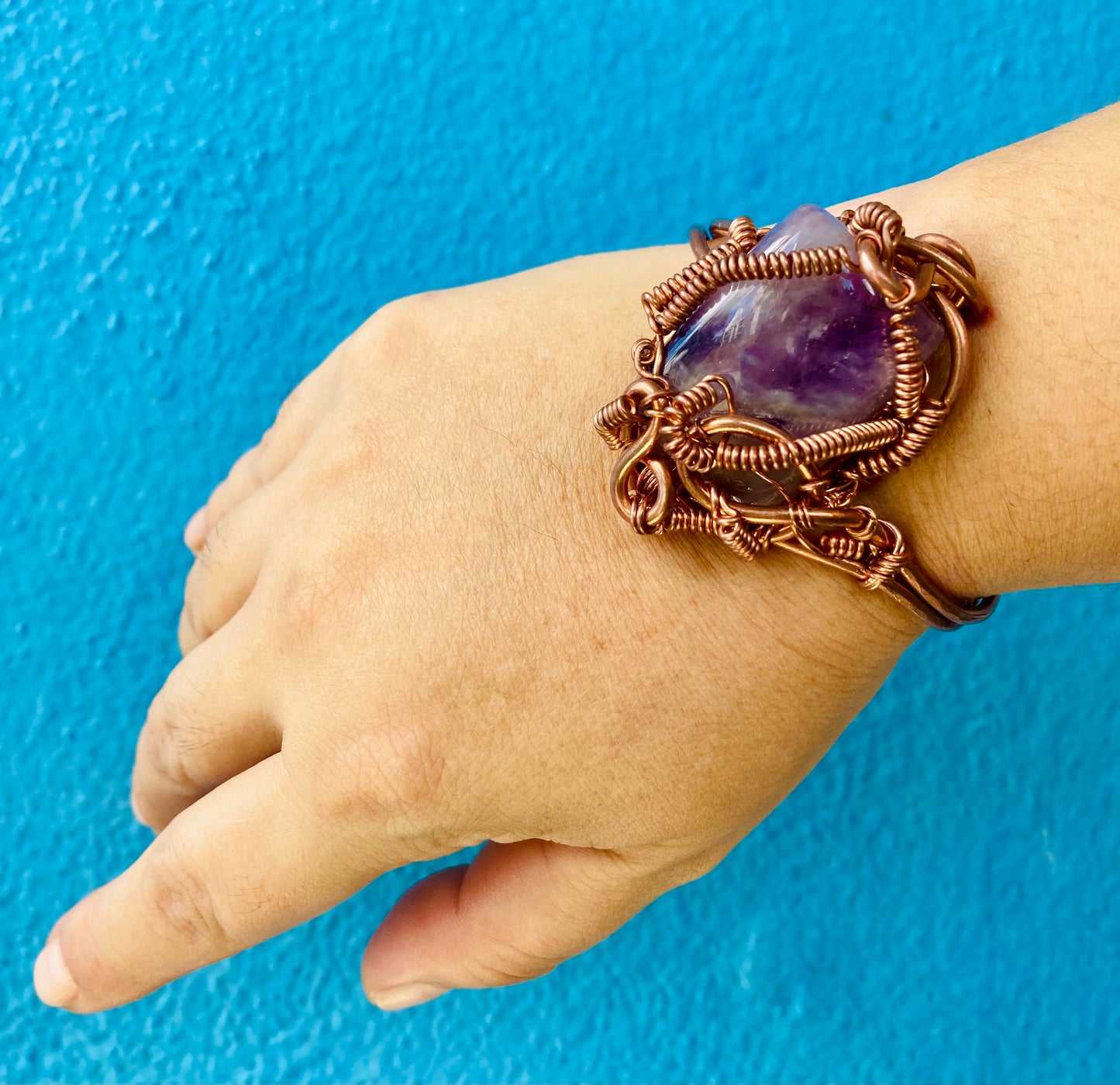 Adjustable Amethyst Cuff