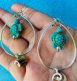 Blue Turtle Shell Hoops