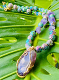 Cosmic Amethyst Lava Necklace