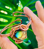 Rainbow Labradorite Adjustable Copper Cuff