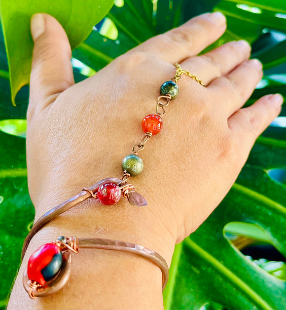 Huayruro Pyrite Agate Copper Panja