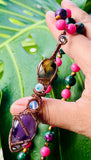 Amethyst Star Agate Epidote Necklace