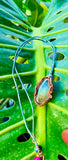 Labradorite Monstera Leather Necklace