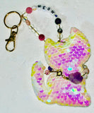 Amethyst Kitty Purse Charm