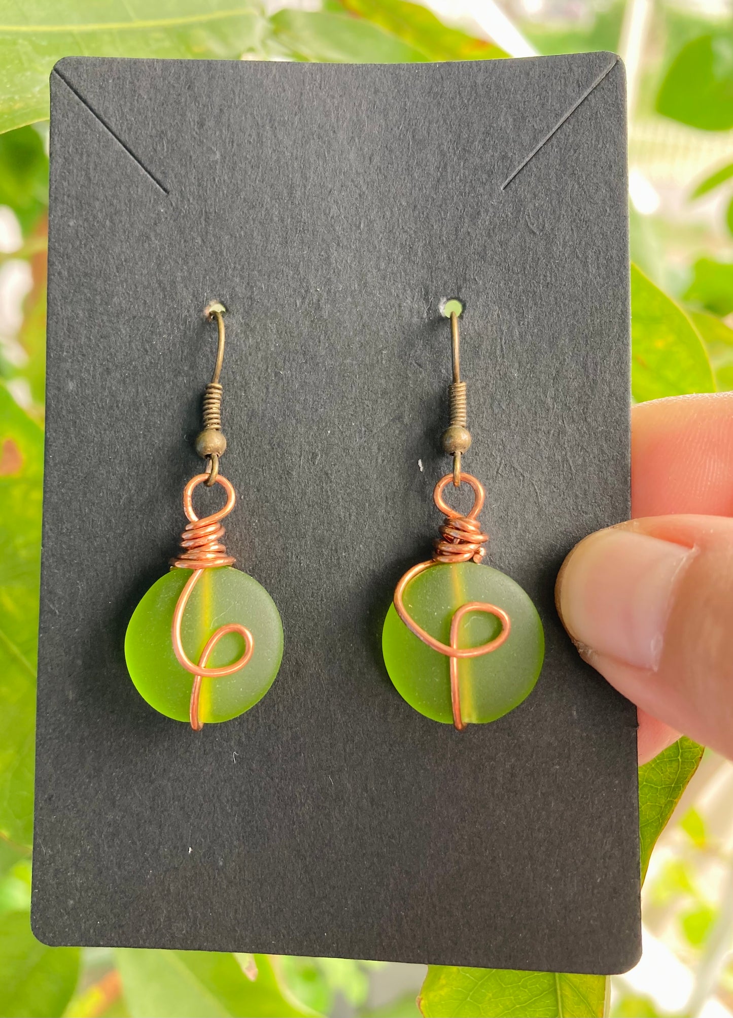 Green Sun Earrings