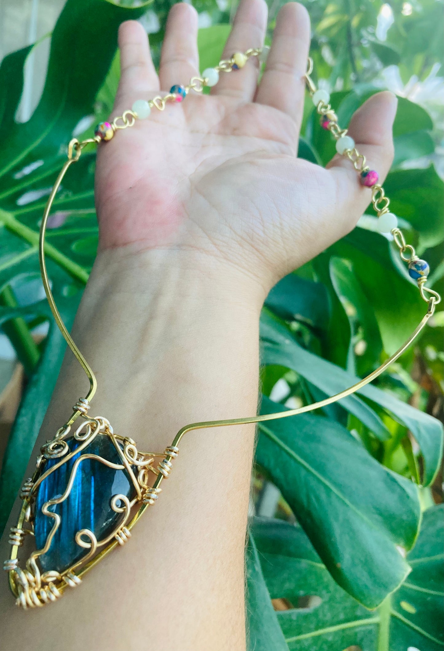 Luminous Blue Labradorite Halo