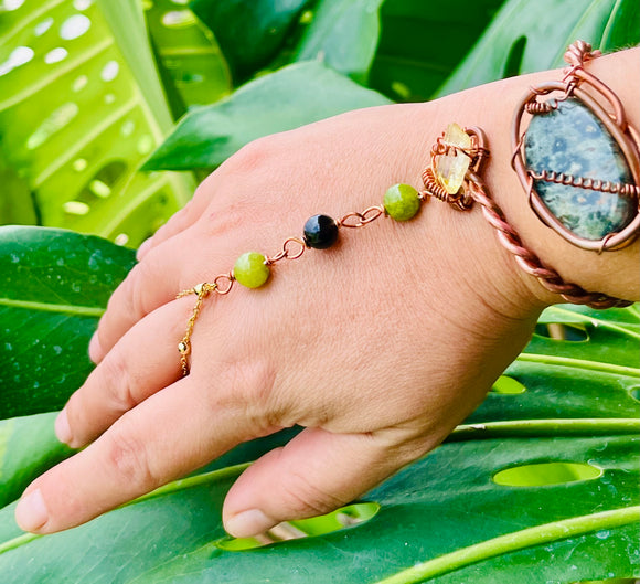 Kambaba Jasper Peridot Copper  Panja