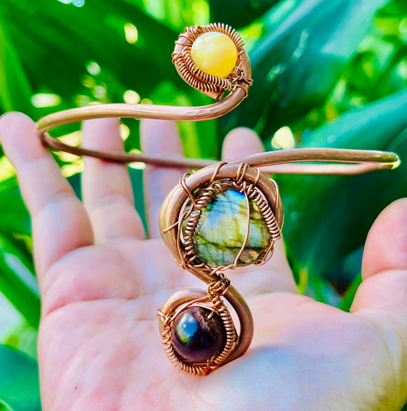 Honey Labradorite Arm Cuff