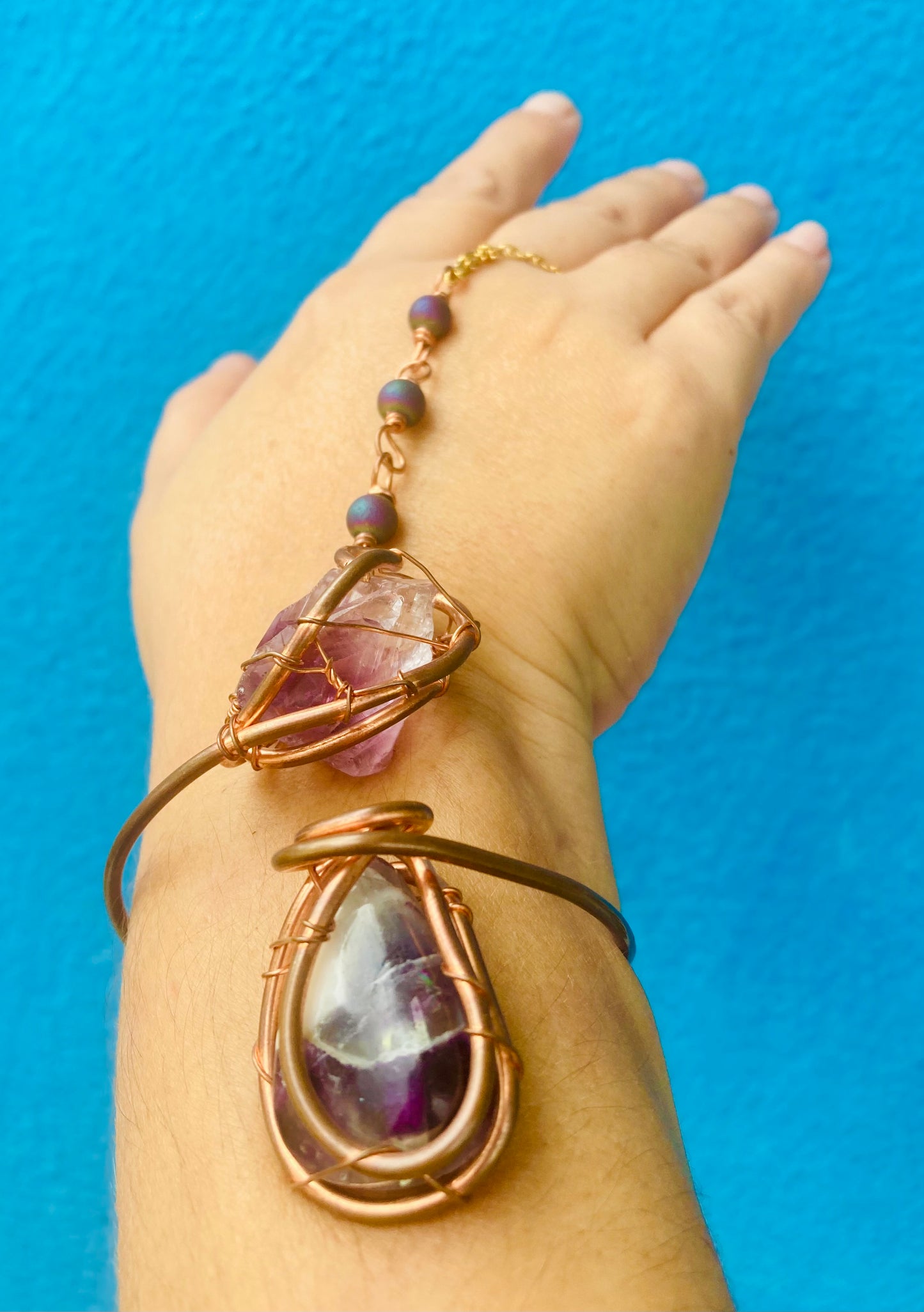 Rainbow Fluorite Amethyst Panja