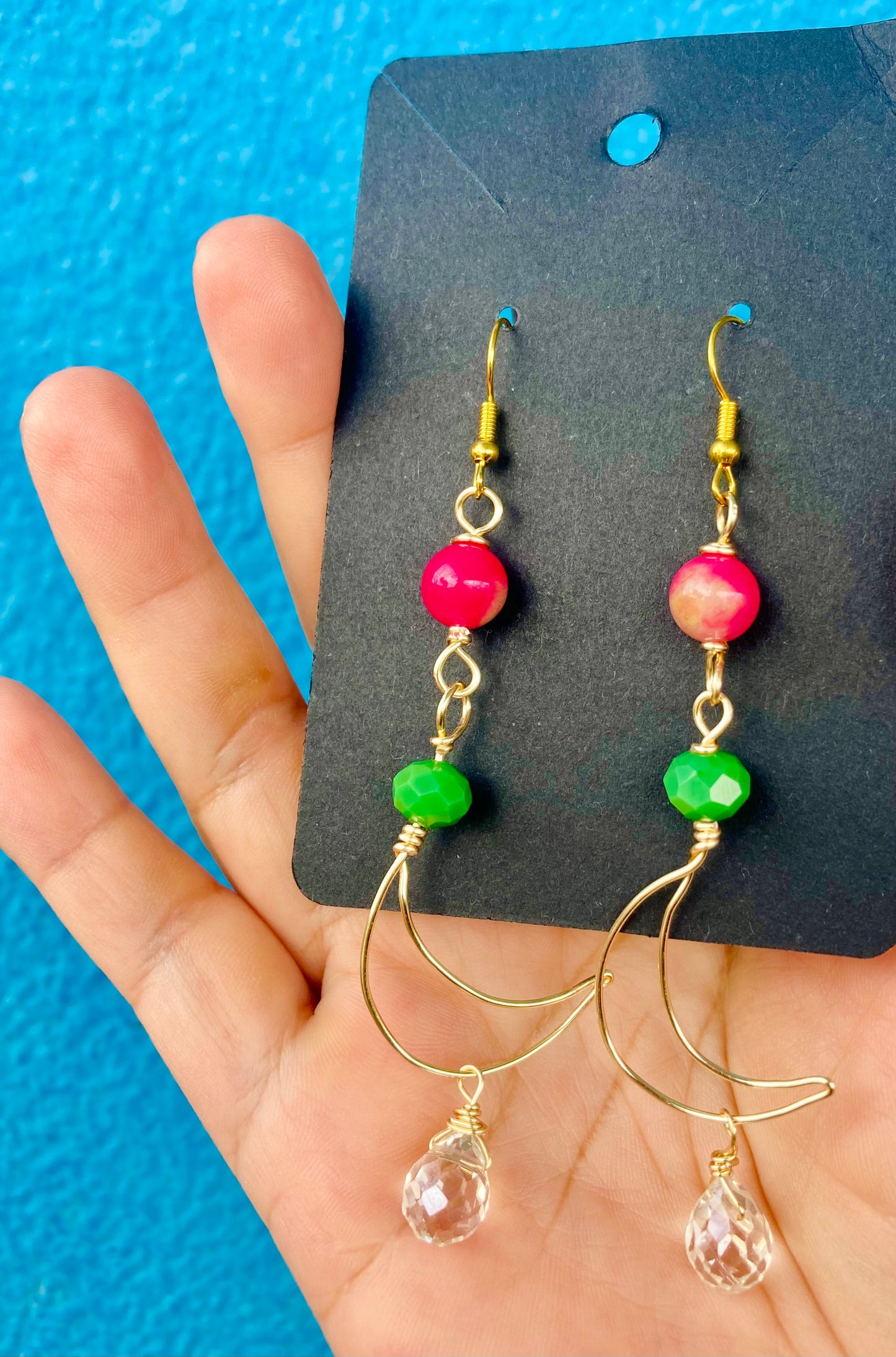 Watermelon Jade Earrings