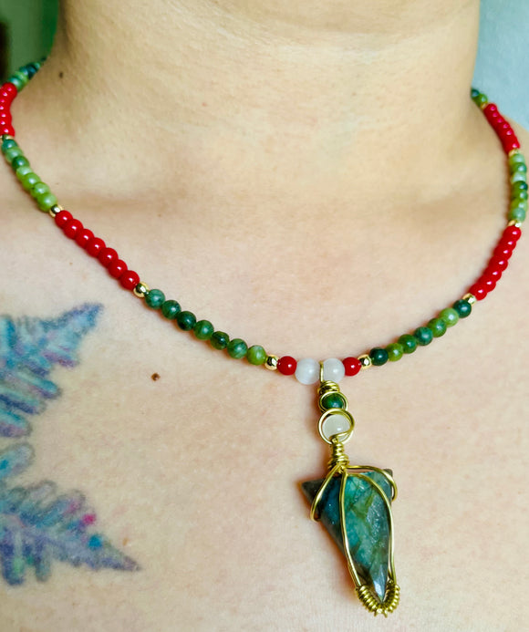 Triangle Roots Labradorite Necklace