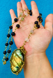 Labradorite Lava Fluorite Necklace