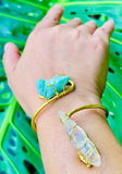 Peruvian Quartz Druzy Brass Cuff