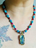 Blue Rainbow Labradorite Necklace