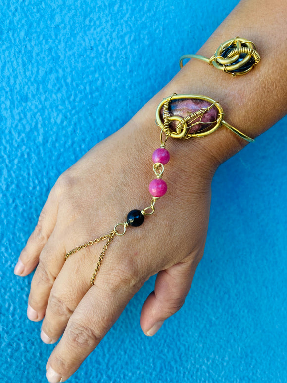Rhodonite Rhodochrosite Brass Panja