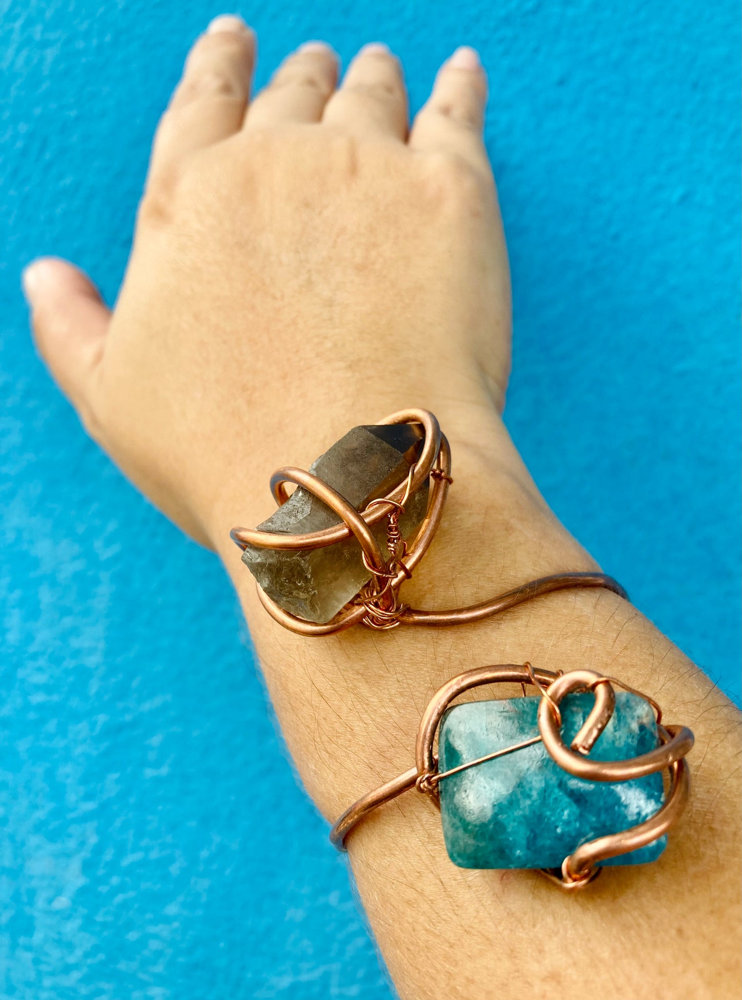 Apatite Smokey Quartz Cuff