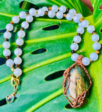 White Onyx Labradorite Necklace