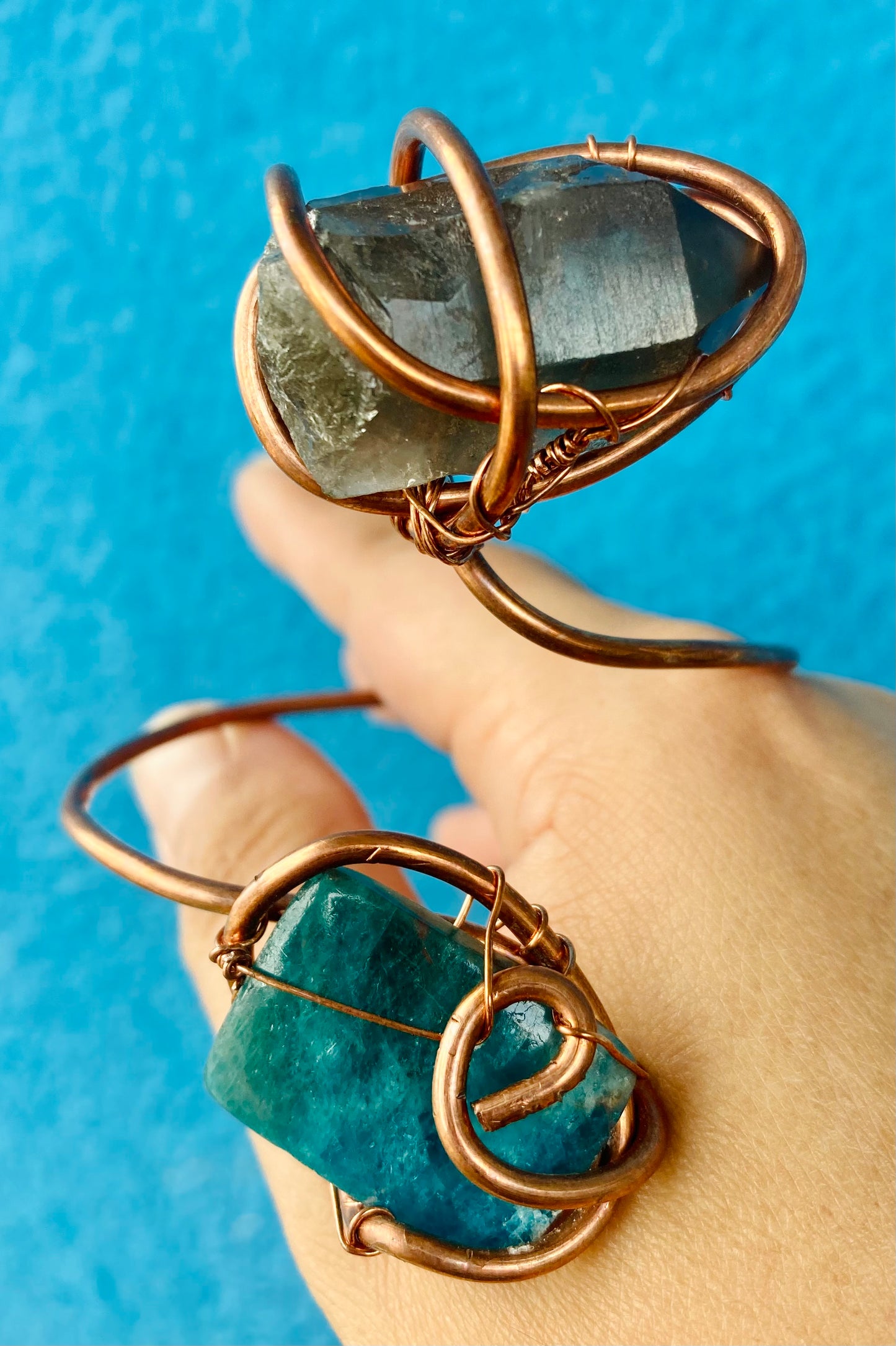 Apatite Smokey Quartz Cuff