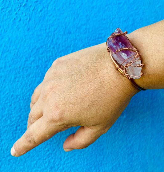 Amethyst Copper Cuff