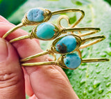 Larimar Brass Cuffs