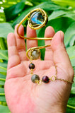 Blue Moon Labradorite Agate Brass Panja