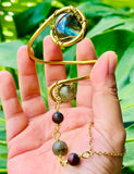 Blue Moon Labradorite Agate Brass Panja