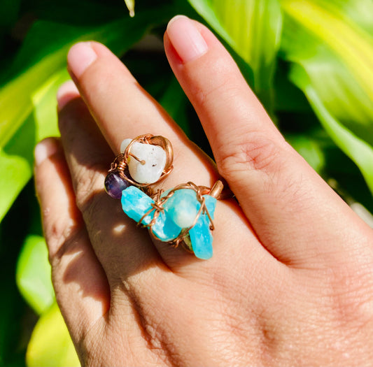 Amazonite Moonstone Magic Ring