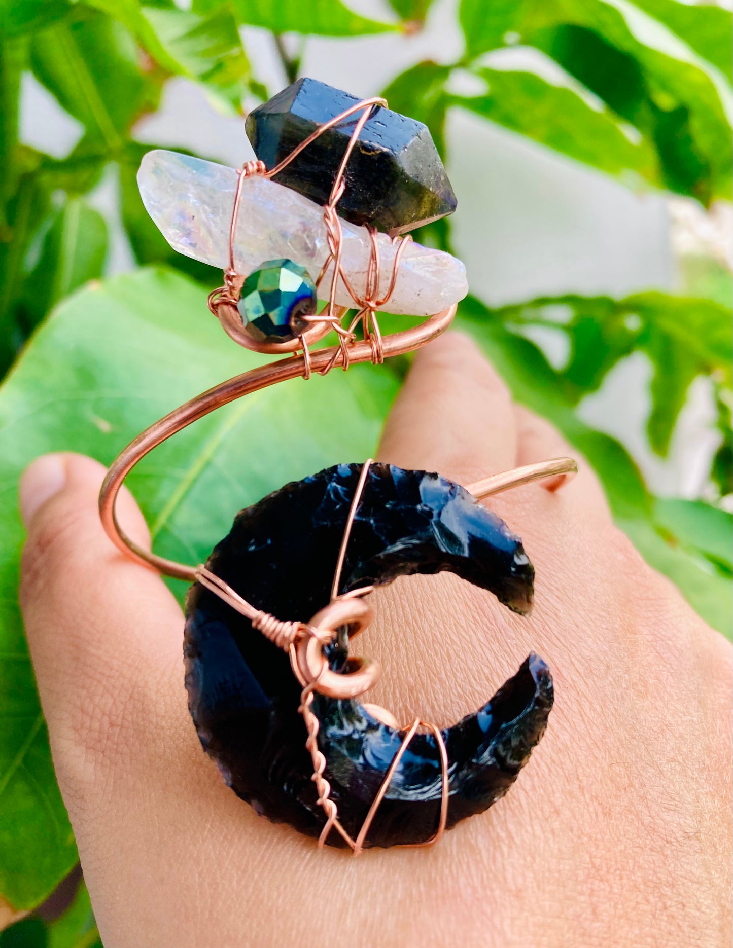 Obsidian Moon Cuff