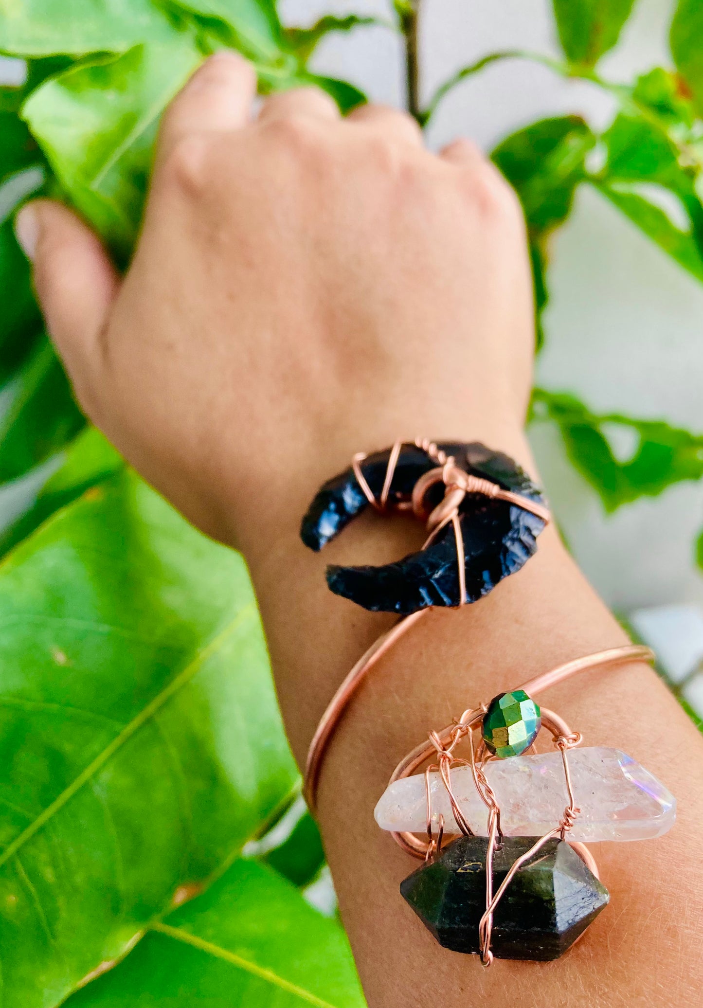 Obsidian Moon Cuff